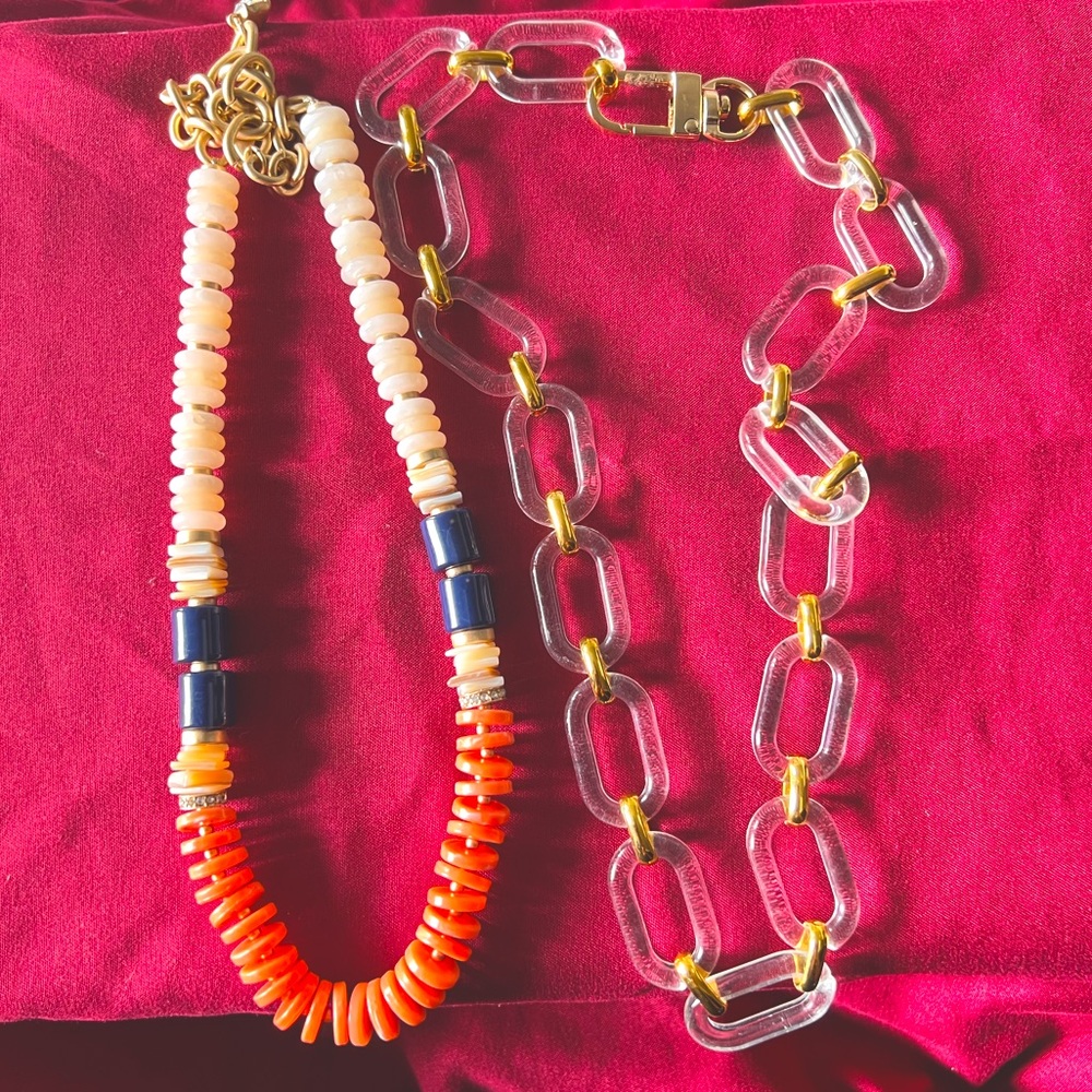 Bead+Acrylic Chain Necklaces